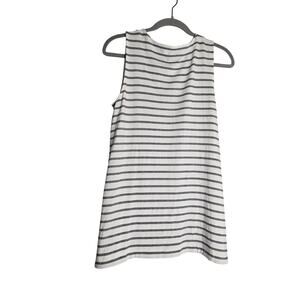 J Jill Wherever Tank Top Womens Medium Black White Stripe Casual Minimalist